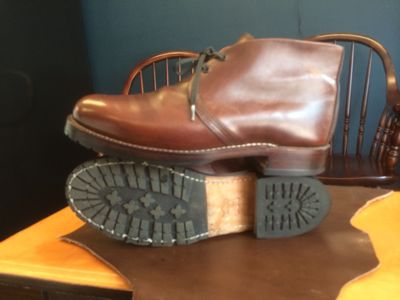 RED WING ベックマンチャッカのコバ仕上げ直し｜メンテナンス事例