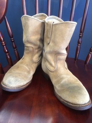 RED WINGスエードペコスのVibram 700ヒール交換｜修理事例