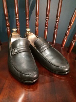 Salvatore Ferragamoローファーのオールソール・ハーフラバー補強｜修理事例