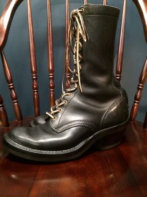 White’s パッカーブーツのコバ仕上げ・靴磨き｜修理事例