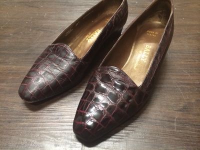 BALLY クロコパンプスの靴磨き・底補強｜修理事例