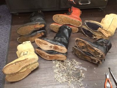 RED WING・Tony Lama ブーツのソール解体工程②｜修理事例