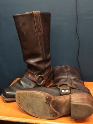 FRYE ハーネスブーツのハーフソール・かかと交換｜修理事例