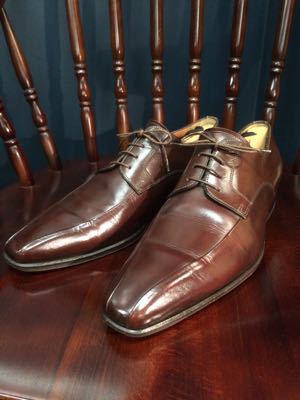 Santoni ドレスシューズのかかと交換・靴磨き｜修理事例