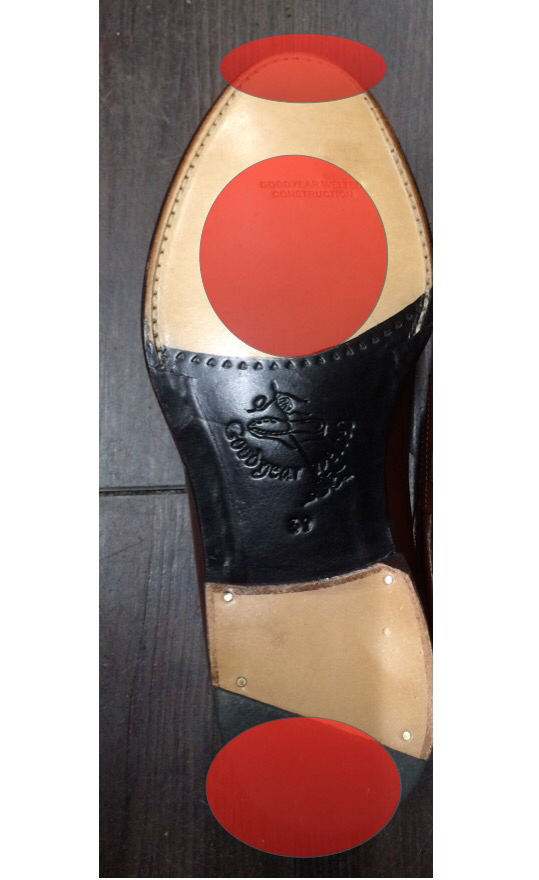John Lobb つま先の革当て補修 4