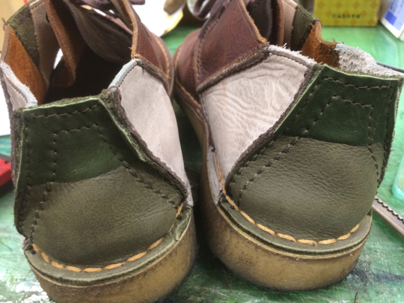 Clarks 履き口の破れ補修 2
