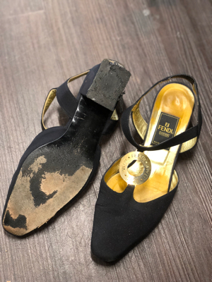 FENDI フェンディ ミュール ハーフラバーソール ヒールリフト 修理 1
