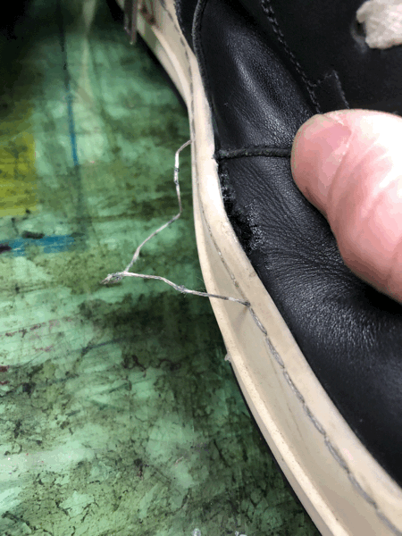 RICK OWENS リックオウエンス レザースニーカー ソールステッチ補修 2