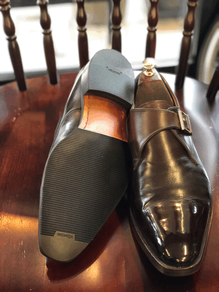SANTONI サントーニ オールソール修理 シミ抜きクリーニング 中底交換 4