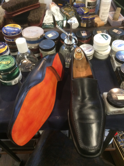 HERMÈS ローファーのオールソール交換 2