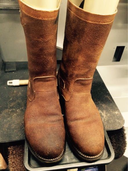 Chippewa エンジニアブーツの修理・染め直し 4